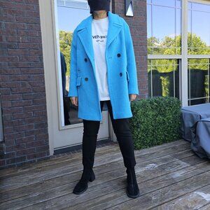 Zara Turquoise Short Pea Coat